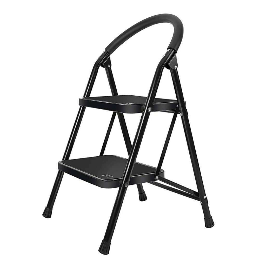 black folding step stool chair organizeme