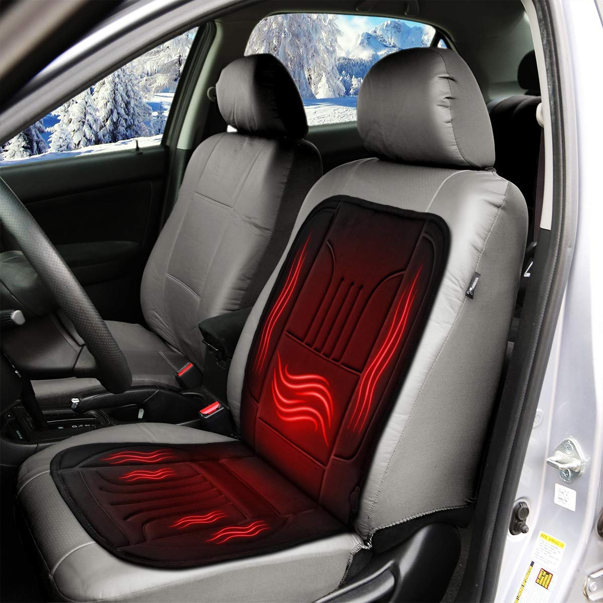 12V Heated Seat Cushion Fochutech Car Seat Warmer 3 in 1 Cooling and