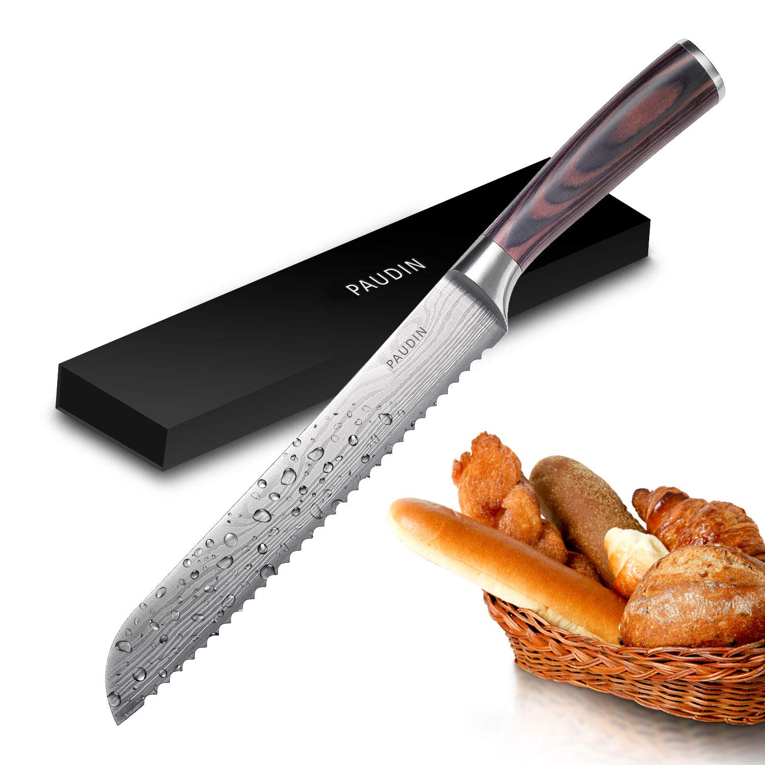 6. PAUDIN 8 Inches Serrated Bread Knife 